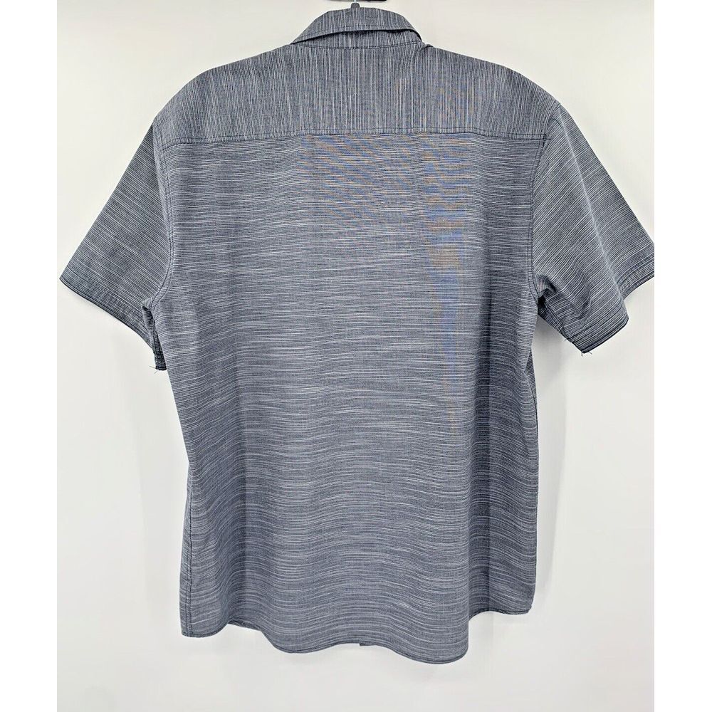 ECKO UNLTD. Gray Blue Fine Stripes Short Sleeve Men's Casual Shirt Size XL - Picture 8 of 8